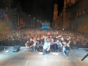 Final del concierto de Rock FM en Zaragoza durante las Fiestas del Pilar 2014.