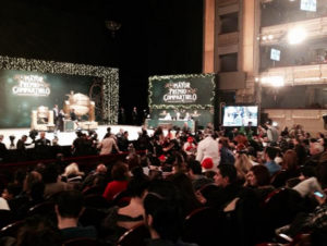 Palacio Real de Madrid esta mañana durante el Sorteo de Navidad. / Foto: Loterías y Apuestas del Estado.