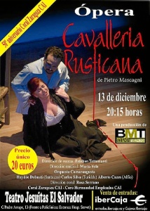 La función de ópera se representa el 13 de diciembre en el teatro Jesuítas de Zaragoza