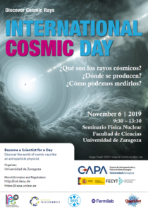 Cartel del International Cosmic Day 2019.