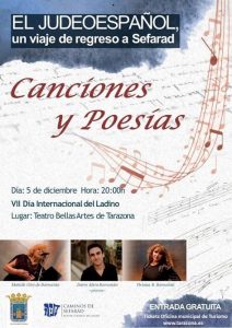 Cartel del recital de músicas sefardí que se celebra en Tarazona.