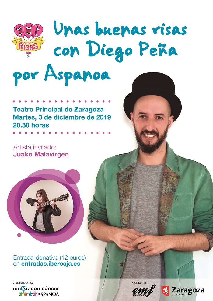 Gala a beneficio de Aspanoa a cargo del cómico Diego Peña.