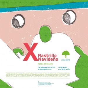 Cartel del X Rastrillo Navideño de Atades.