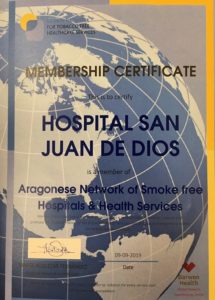 El Hospital San Juan de Dios ya es oficialmente un Hospital Libre de Humo.