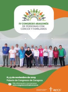 Cartel del IV Congreso Aragonés de Personas con Cáncer y Familiares.