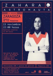 Cartel del concierto de Zahara en Zaragoza.