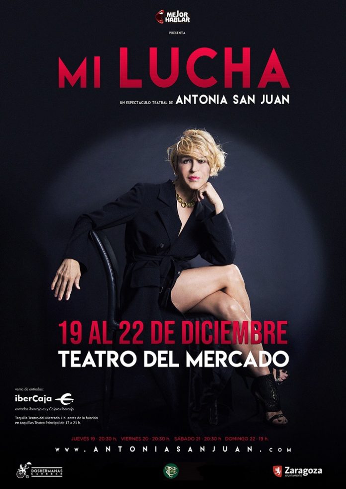 Antonia San Juan presenta Mi lucha en el Teatro del Mercado de Zaragoza.