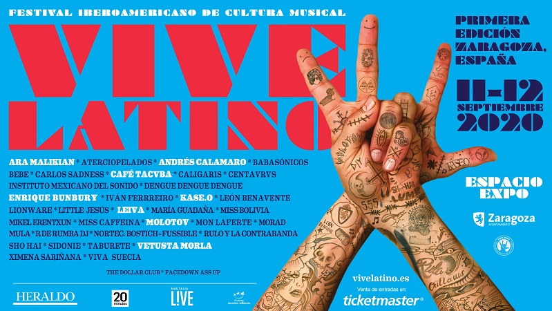 Cartel del Festival Vive Latino 2020 que se celebrará en Zaragoza.