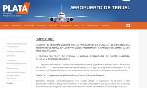 El Aeropuerto de Teruel abre el plazo para la contratación de dos personas