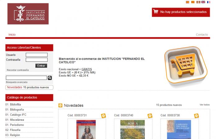 Fernando el Católico reabre su tienda virtual, con 1.200 libros y revistas