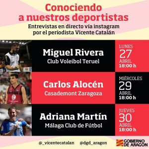 Charlas online con ídolos deportivos de Aragón