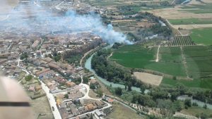 Controlado el incendio forestal declarado ayer en Sádaba