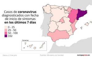 Mapa de la situación nacional de brotes por covid-19