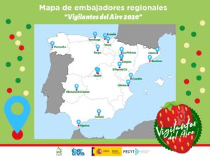 Reparto de plantas de fresas en Zaragoza para analizar la calidad del aire