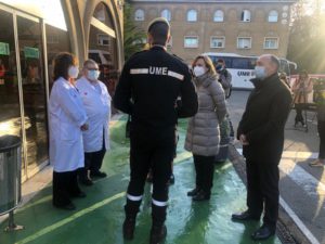 La UME desinfecta el Hospital San Juan de Dios de Zaragoza