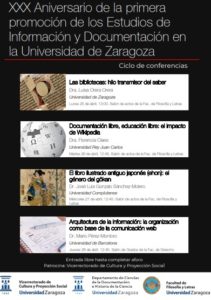 2022-04-23 Conferencias 30 aniv estudios inf y docum UNIZAR