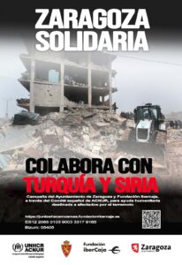 2023-02-09 Zaragoza Solidaria colabora con Turquía y Sira - Cartel